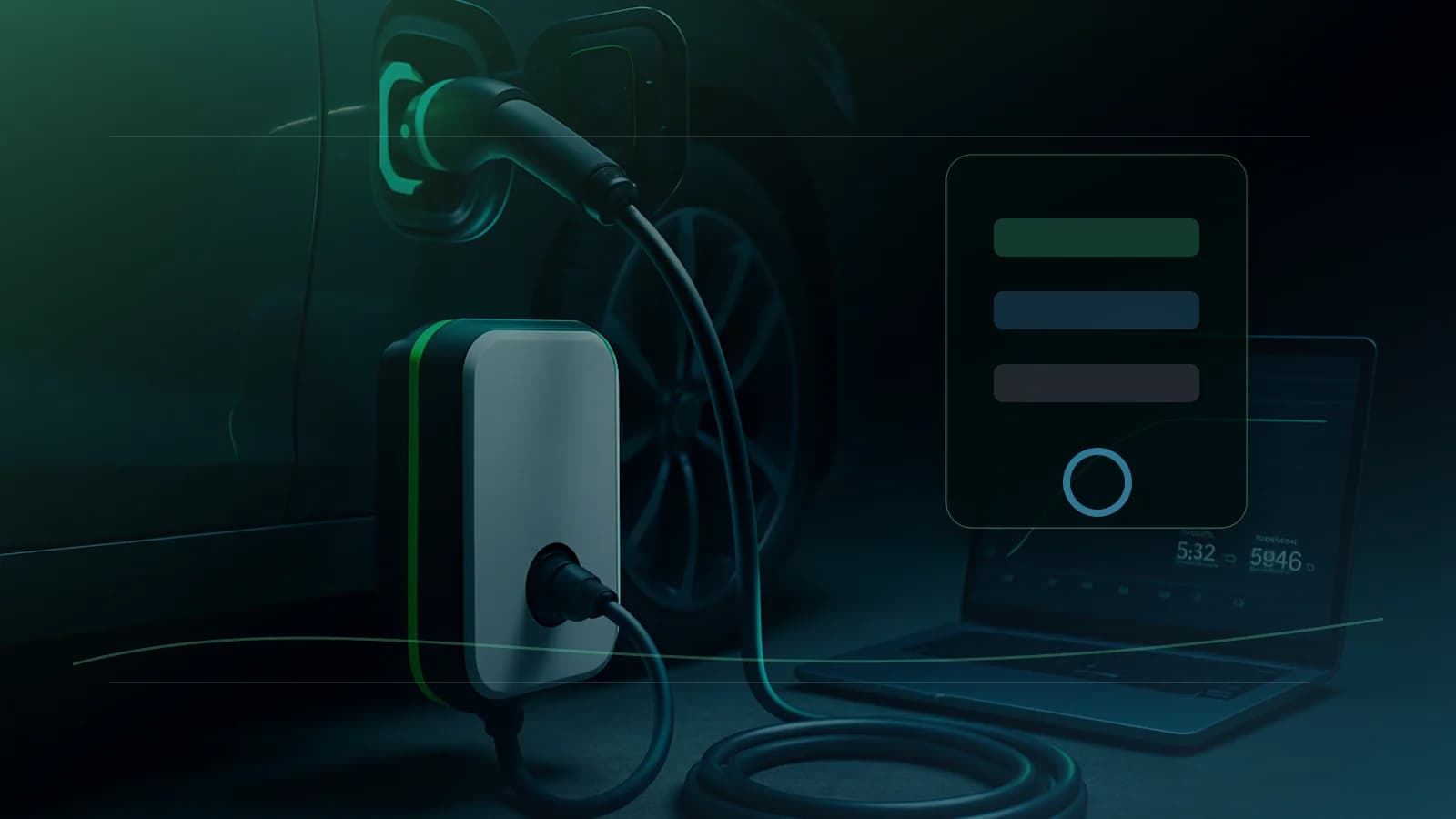 Mobile Type 2 port test in a PHEV with charger, OBC diagnostics and safety check.