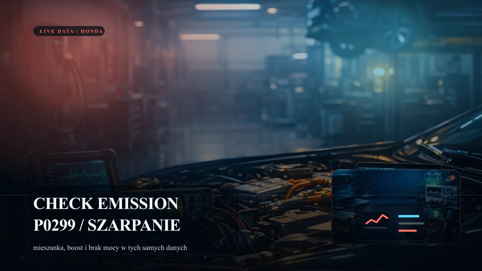 Diagnostyka Hondy z komunikatem check emission system i logami LTFT oraz P0299.