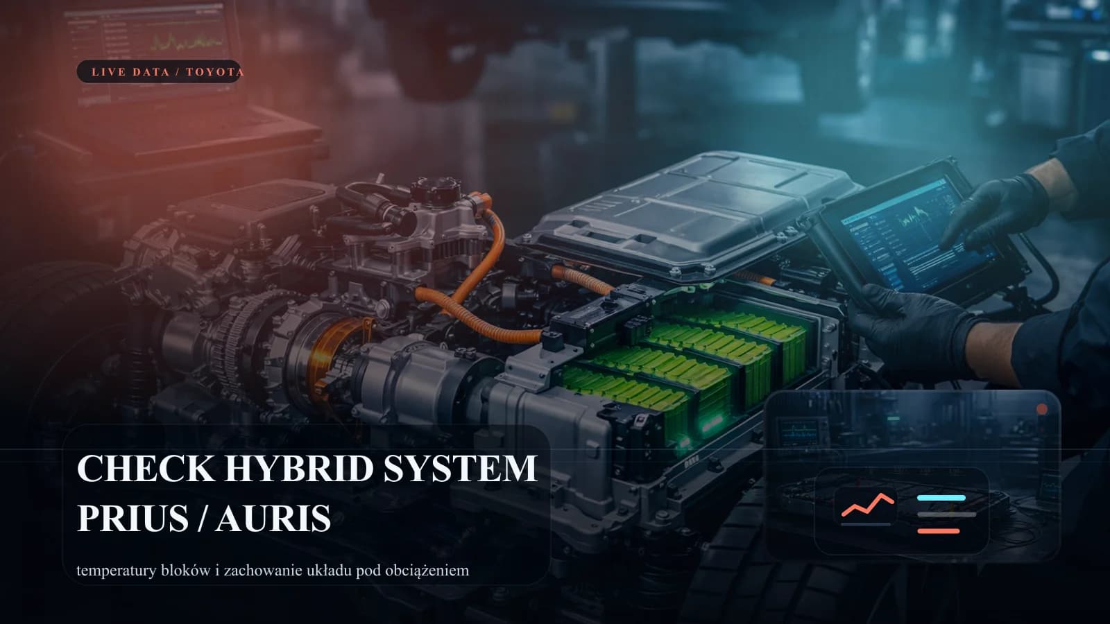 Diagnostyka Toyoty z komunikatem check hybrid system i analizą danych HV.